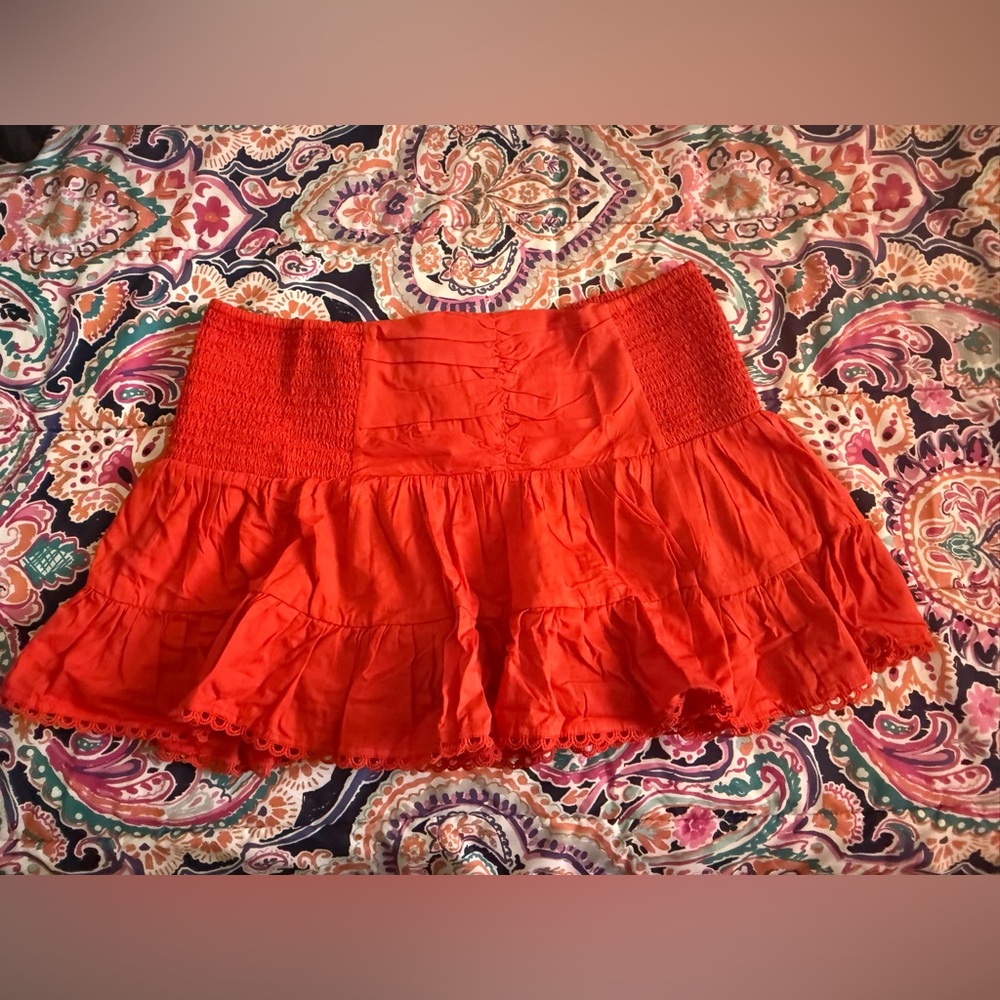 Anthropologie Maeve Flirty Tiered Mini Skirt Size L - Picture 2 of 8